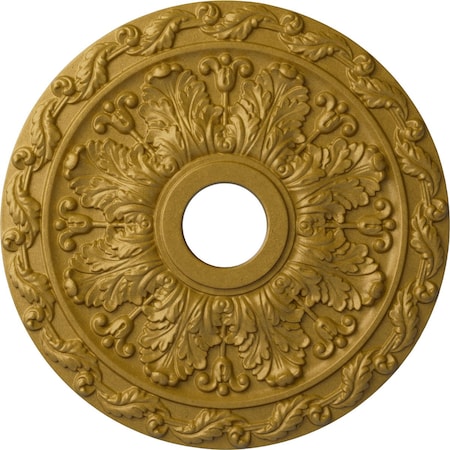 Ekena Millwork Spring Leaf Ceiling Medallion (Canopies up to 5 5/8"), 19 7/8"OD x 3 5/8"ID x 1 1/4"P, Pharaohs Gold CM19SPPGS